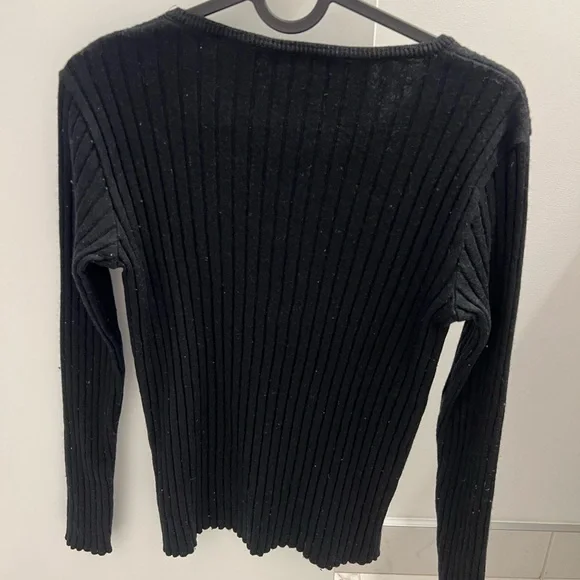 Black Ribbed Sweater - Picture 2 of 3